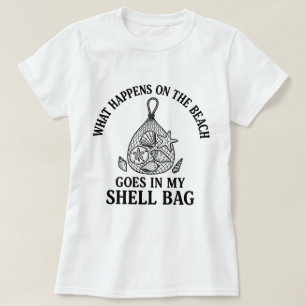 Camiseta Lo que pasa en la playa, va en mi bolsa de conchas