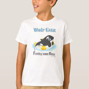 Camiseta Lo que sea que flote tu ballena orca