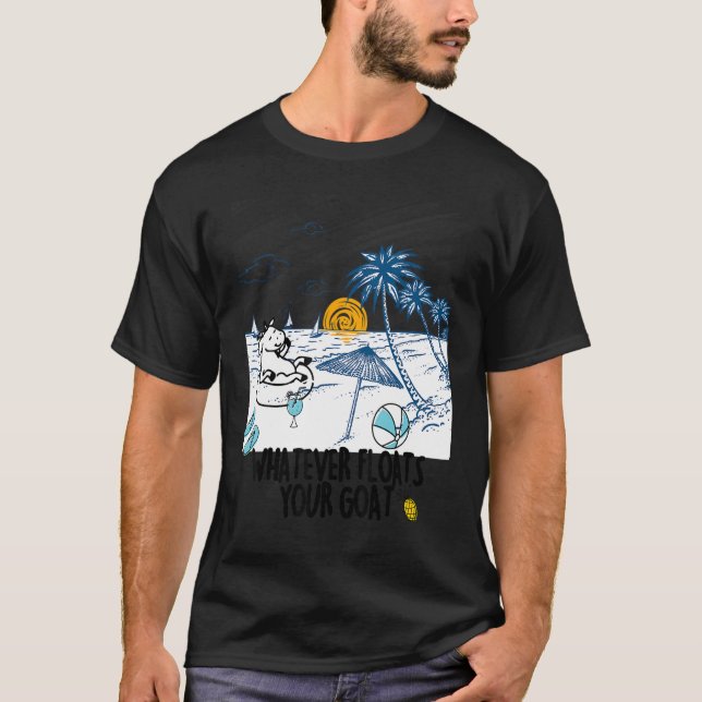 Camiseta Lo que sea que flote tu cabra flotando (Anverso)