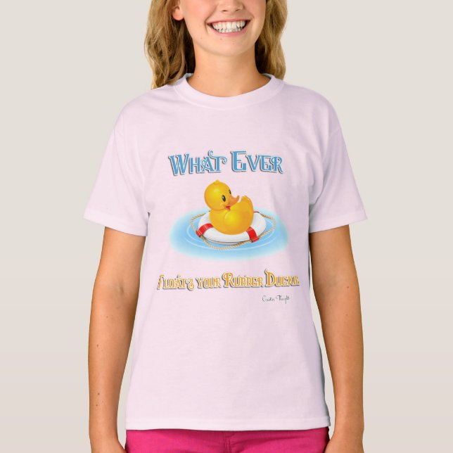 Camiseta Lo que sea que flote tu duckie de goma (Anverso)