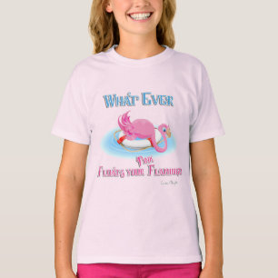 Camiseta Lo Que Sea Que Flote Tu Flamingo Rosa