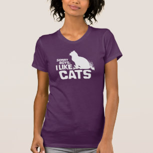 CAMISETA LO QUE SIENTO CHICOS ME GUSTAN LOS GATOS - BLANCO