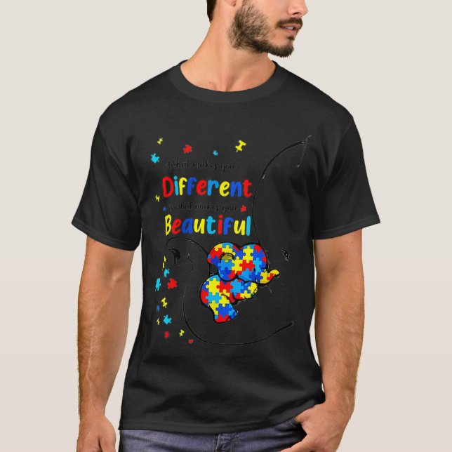 Camiseta Lo que te hace diferente autismo Conciencia niños  (Anverso)