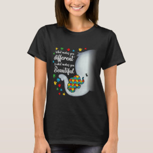 Camiseta Lo que te hace diferente autismo elefante mamá niñ