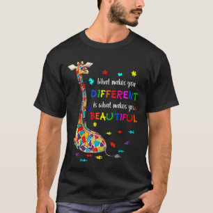 Camiseta Lo que te hace diferente jirafa mamá autismo niño