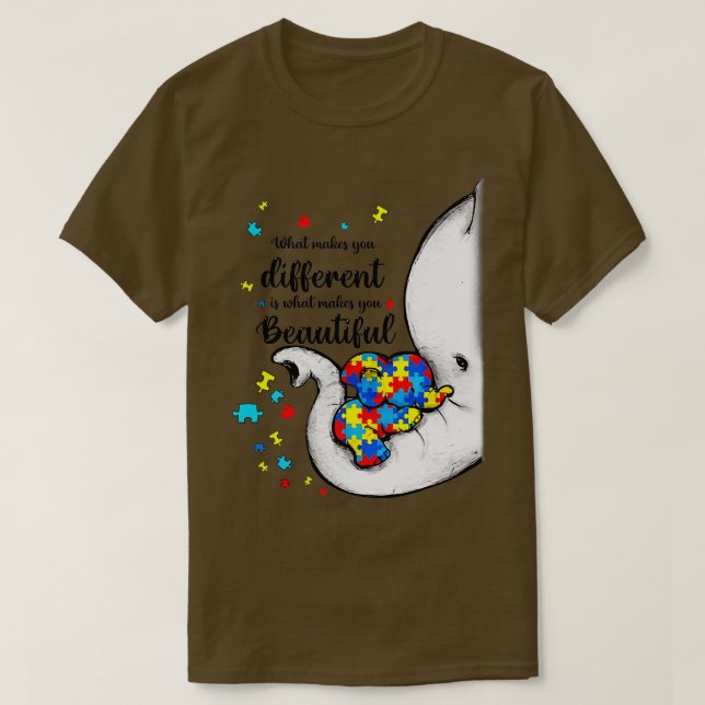 Camiseta Lo que te hace diferente madre elefante hijo de au (Diseño del anverso)