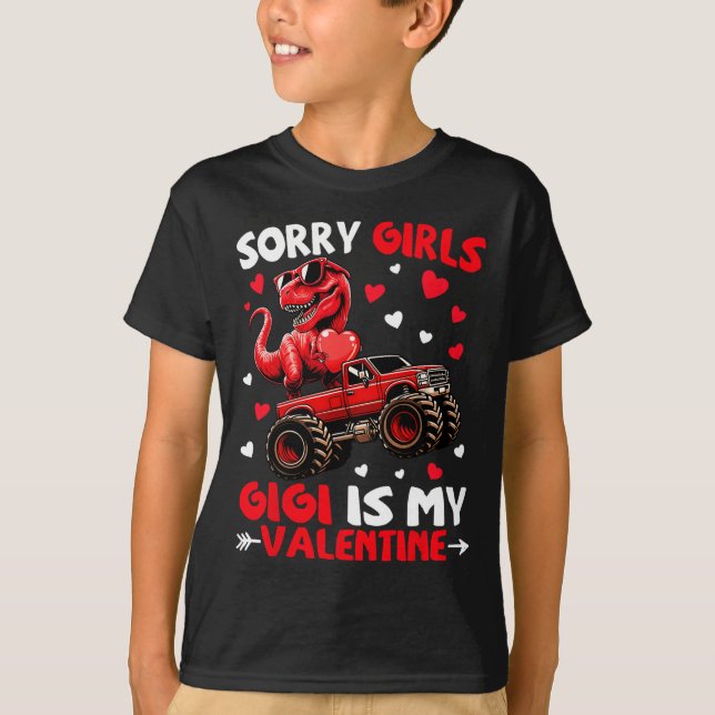 Camiseta Lo siento chicas Gigi es mi dinosaurio monstruo de (Anverso)