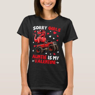 Camiseta Lo siento chicas la tía es mi San Valentín Dinosau