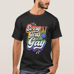 Camiseta Lo siento Chicas soy gay signo de paz mano moda ún