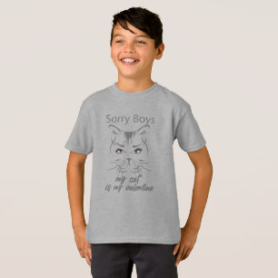 Camiseta lo siento chicos mi gato es mi valentía