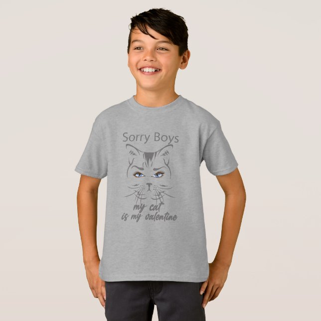 Camiseta lo siento chicos mi gato es mi valentía (Anverso completo)