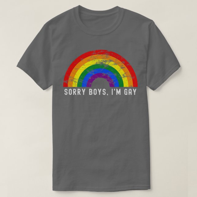 Camiseta Lo siento chicos soy gay arcoiris Lgbtq Orgullo Ga (Diseño del anverso)