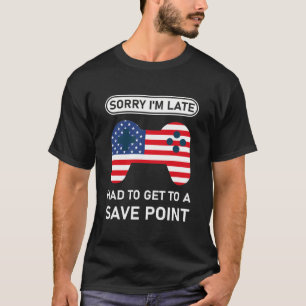 Camiseta Lo siento, estoy atrasado, Save Point - Gamer - Ga