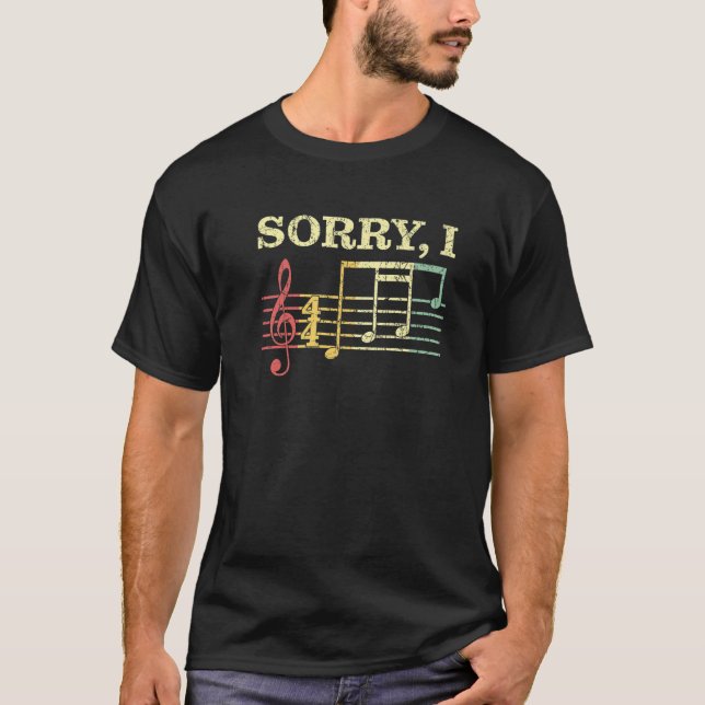 Camiseta Lo siento I-DGAF Divertidas Guitaristas Notas musi (Anverso)