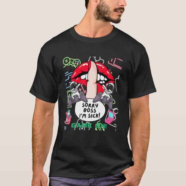 Camiseta Lo siento Jefe estoy enfermo Dabbing Gammer Retro  (Anverso)