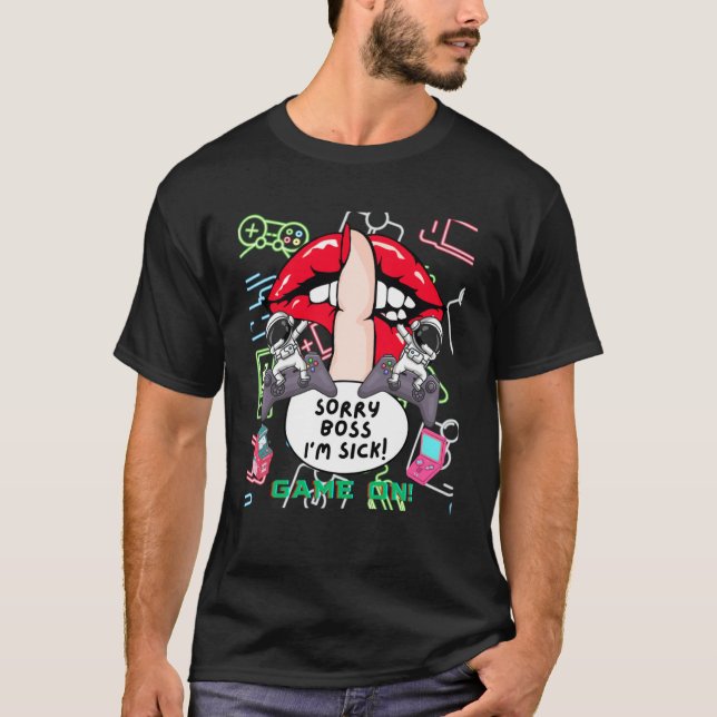 Camiseta Lo siento Jefe estoy enfermo Dabbing Gammer Retro  (Anverso)