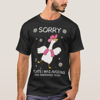 Camiseta Lo siento, llego tarde, estaba evitando tareas no 