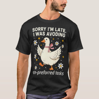 Camiseta Lo siento, llego tarde, estaba evitando tareas no