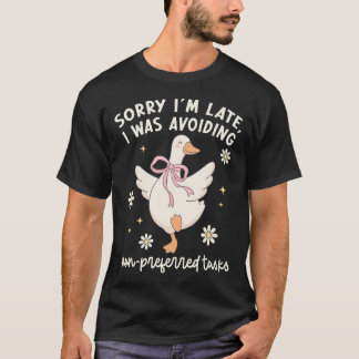 Camiseta Lo siento, llegué tarde, estaba evitando tareas no