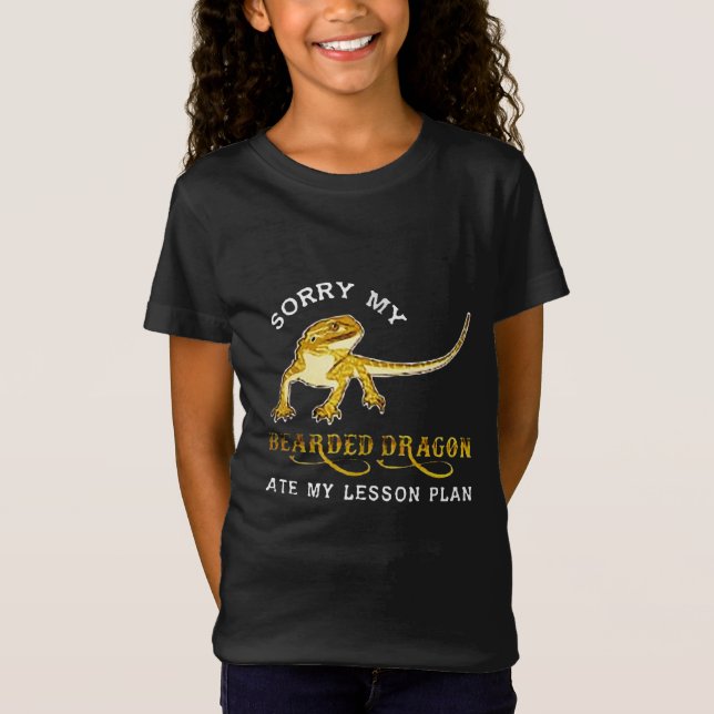 Camiseta Lo siento, mi dragón barbudo de Iguana se comió mi (Anverso)