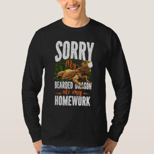 Camiseta Lo siento, mi dragón barbudo se comió mi tarea La
