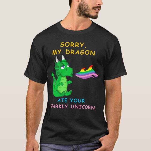Camiseta Lo siento, mi Dragón se comió tu espárrago unicorn (Anverso)