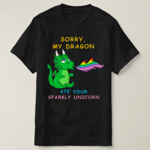 Camiseta lo siento mi dragón se comió tu unicornio