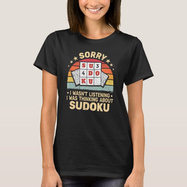 Camiseta Lo siento no fui Sudoku Números de juego mujeres r (Anverso)