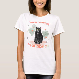 Camiseta Lo siento, no puedo ir, soy un gato cubierto graci