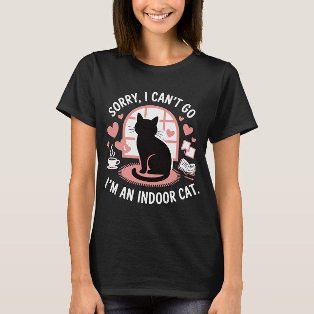 Camiseta Lo siento, no puedo irme. Soy un gato en la puerta (Anverso)