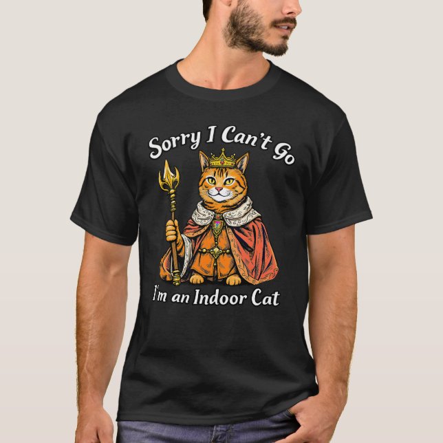 Camiseta Lo siento, no puedo irme. Soy un gato en la puerta (Anverso)
