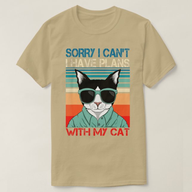 Camiseta lo siento, no puedo tener planes con mi gato - 9 (Diseño del anverso)