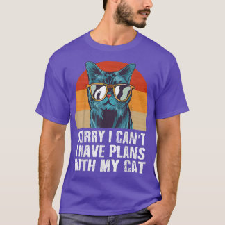 Camiseta Lo siento, no puedo tener planes con mi gato Guay 