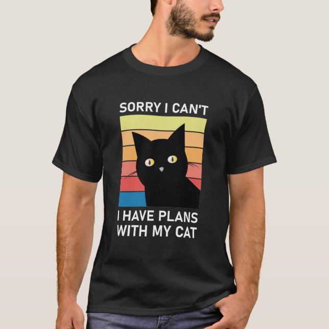 Camiseta Lo siento, no puedo tener planes con mi gato - Kit (Anverso)