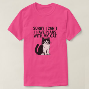 Camiseta Lo siento, no puedo tener planes con mis gatos de 