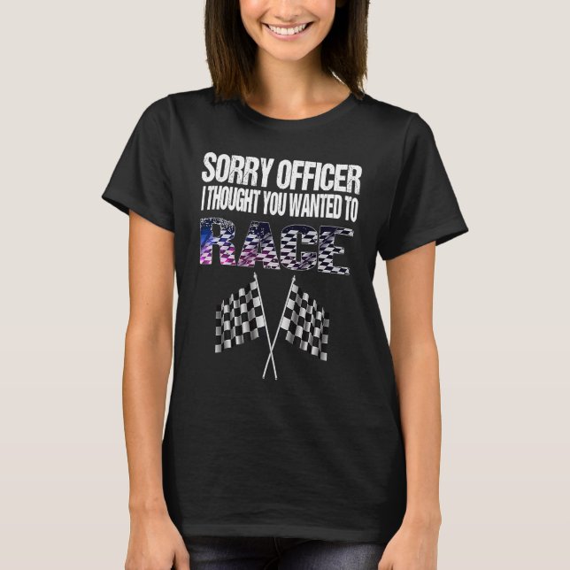 Camiseta Lo siento, oficial, pensé que querías correr con e (Anverso)
