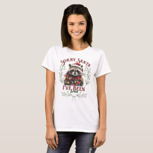 Camiseta Lo siento Santa I ha sido Feral Funny Raccoon Xmas
