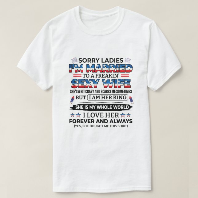 Camiseta Lo siento, señoras, estoy casada con una esposa se (Diseño del anverso)