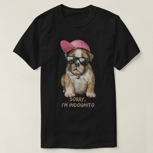 Camiseta LO SIENTO, soy INDOGNITO (Bulldog inglés) cachorro (Diseño del anverso)