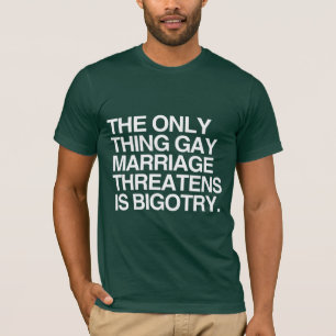 CAMISETA LO ÚNICO QUE AMENAZA EL MATRIMONIO GAY ES LA INTOL