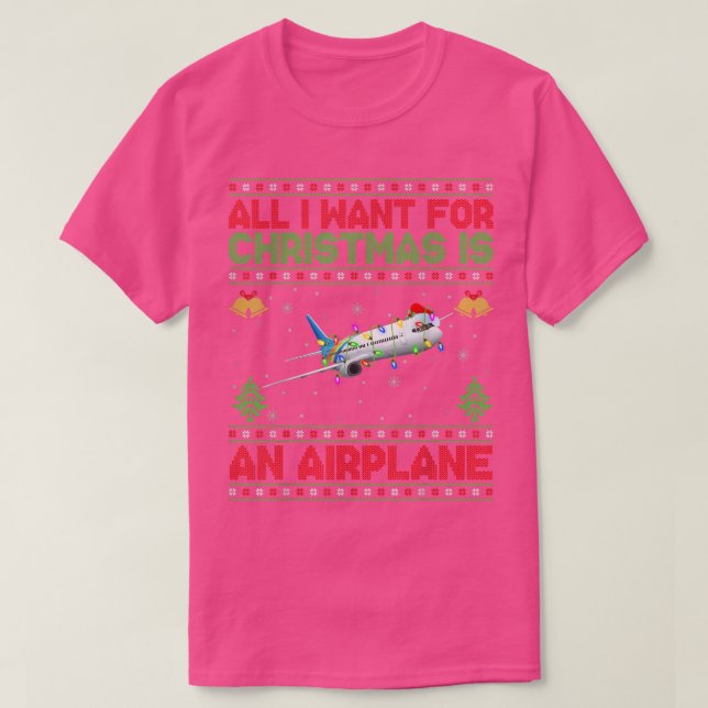Camiseta Lo Único Que Quiero Para Los Navidades Es Un Avión (Diseño del anverso)