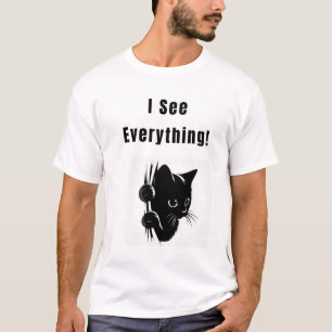 Camiseta ¡Lo Veo Todo! Gato gracioso