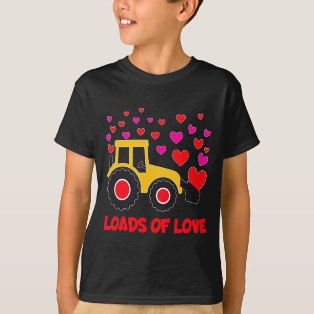 Camiseta Loads Of Love Toddler Tractor Valentines Day For K (Anverso)