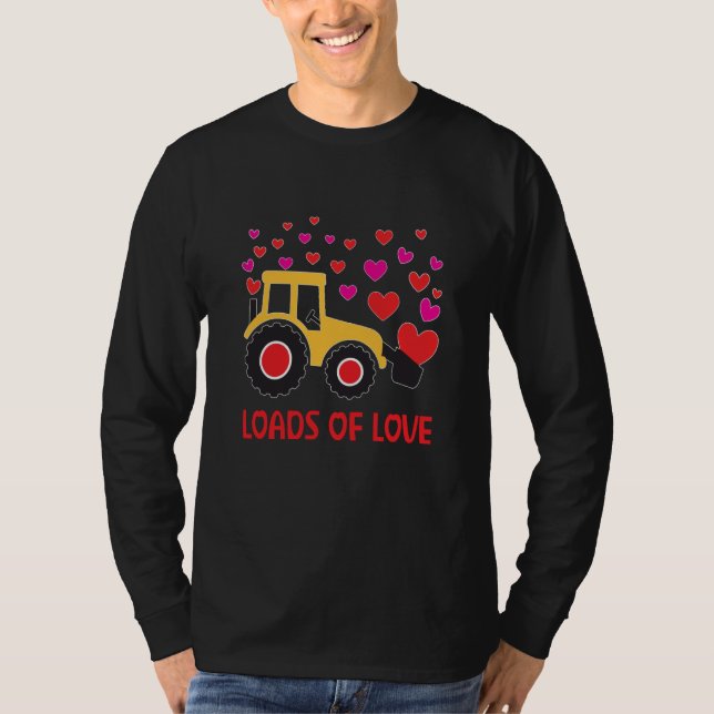 Camiseta Loads Of Love Tractor Valentines Day kids boys tod (Anverso)