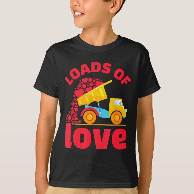 Camiseta Loads Of Love Truck Hearts Valentines Day Kids Tod (Anverso)