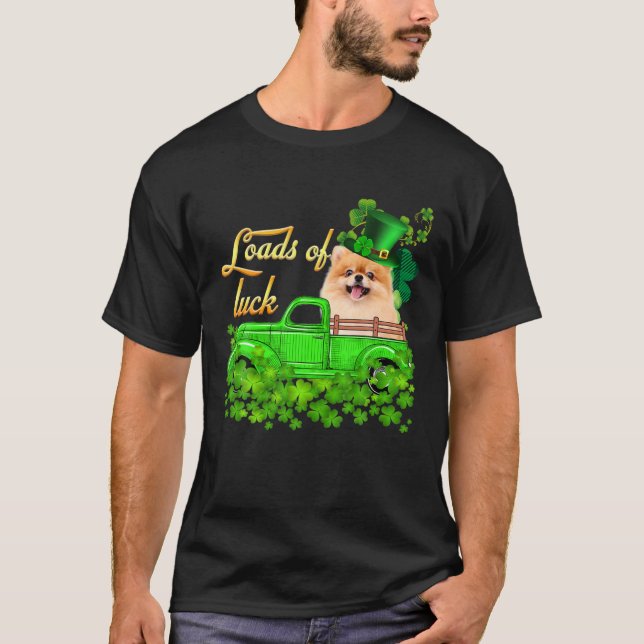Camiseta Loads Of Luck Truck Pomeranian St Patrick's Day (Anverso)