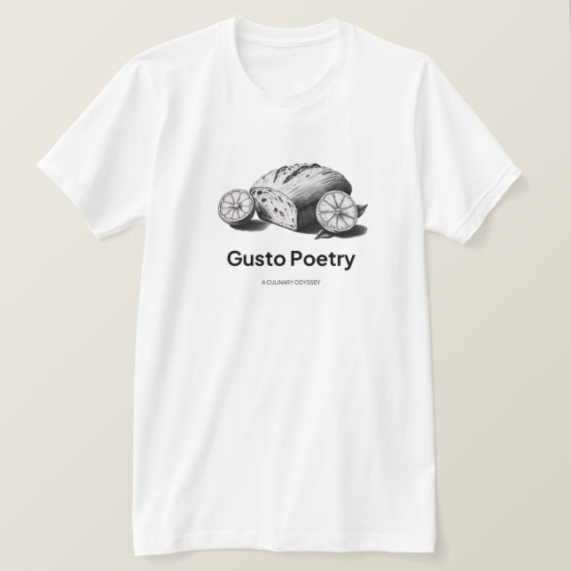 Camiseta Loaf & Naranja Gusto Poesía (Anverso del diseño)