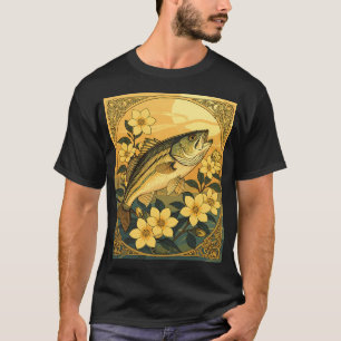 Camiseta Lobina Estriada Roca y Flores de Jazmín Amarillo