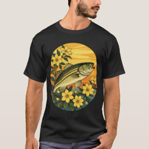 Camiseta Lobina Estriada Roca y Flores de Jazmín Amarillo