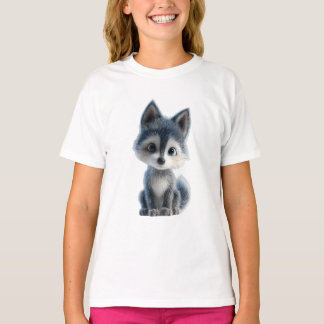 Camiseta Lobito Pequeño y Esponjoso para Niños